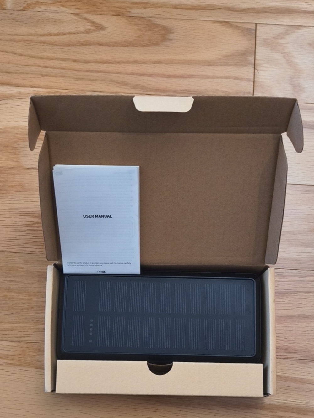 Portable Charger Solar Power Bank - Black NWT- Open Box
